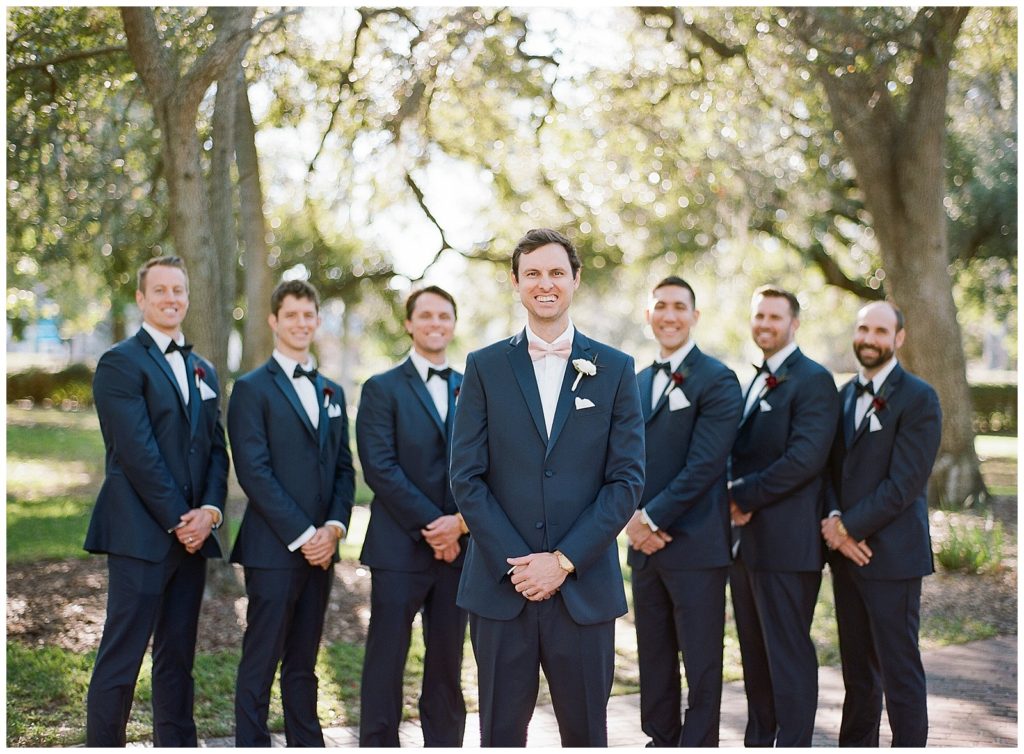 Navy groomsmen suits