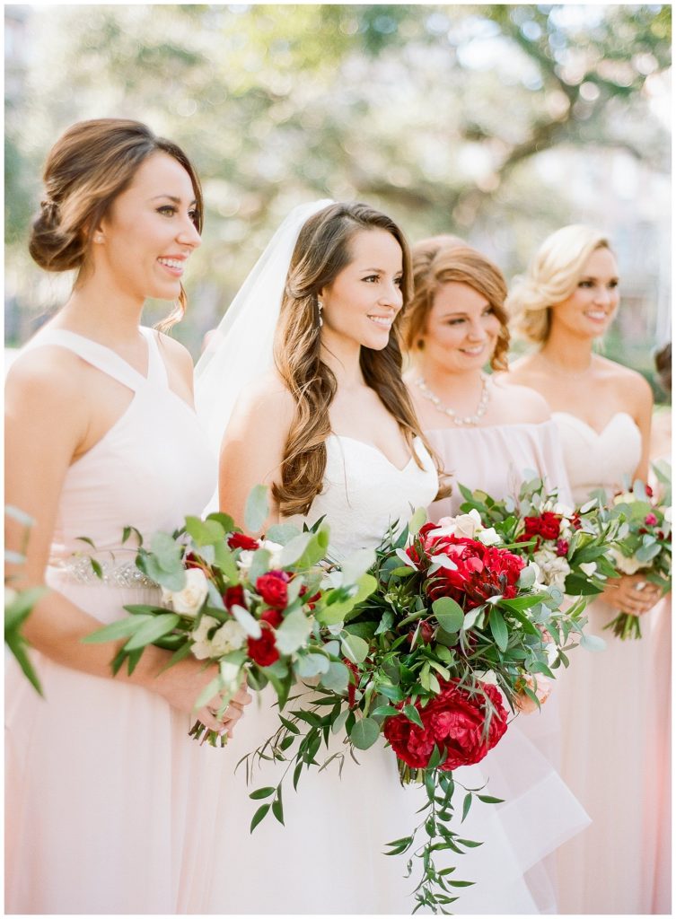 Mismatched blush bridesmaids dresses || The Ganeys