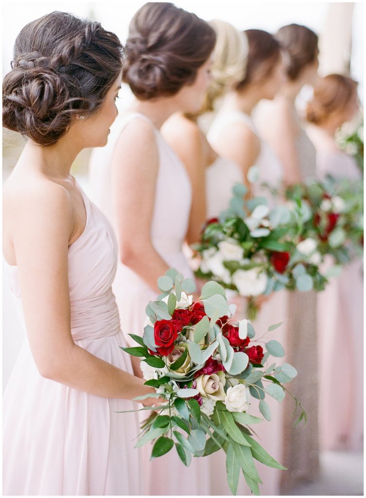 Blush bridesmaids dresses || The Ganeys
