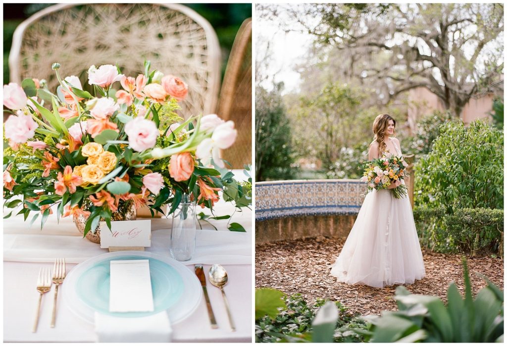 Spring wedding inspiration from Bok Tower Gardens with Watterby Wedding Dress