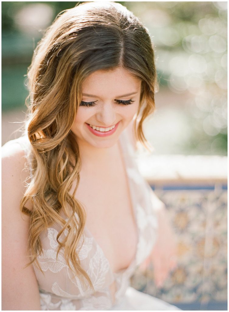 Laura Reynolds Makeup Artistry for Bok Tower Gardens Wedding bride wearing Waterby Watters Gown || The Ganeys