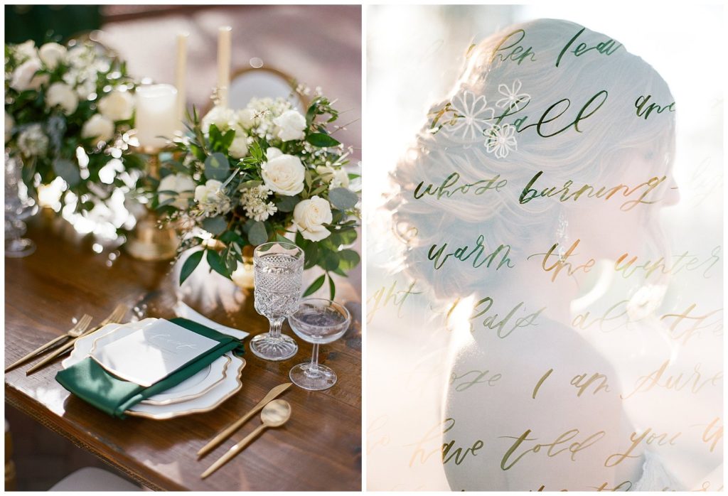 Emerald and White wedding inspiration at the Cypress Grove Estate House