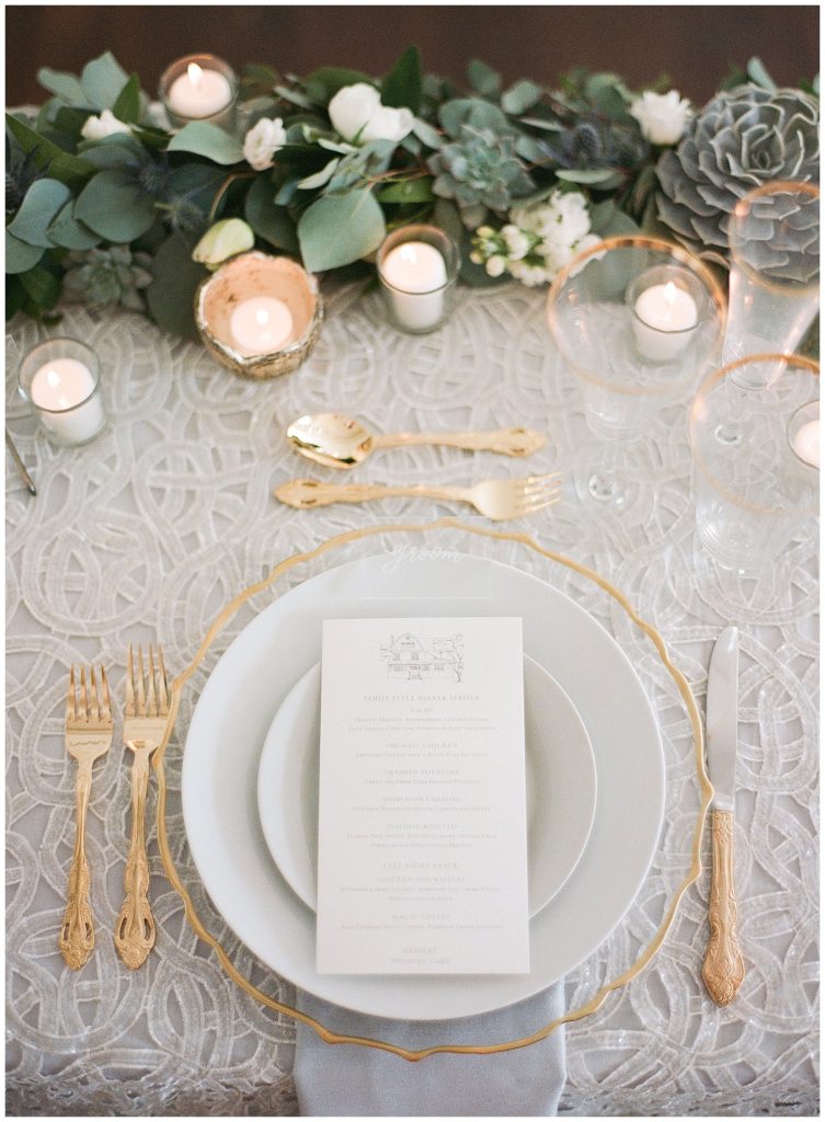 Bourbon & Blush Events at The Orlo with Kate Ryan Linens and A+P Design Menu || The Ganeys
