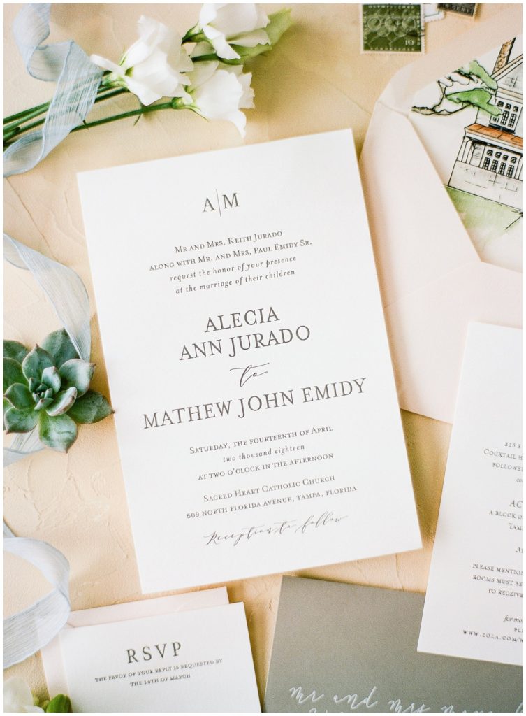 A+P Design Co Letterpress Invitation for Orlo Wedding || The Ganeys
