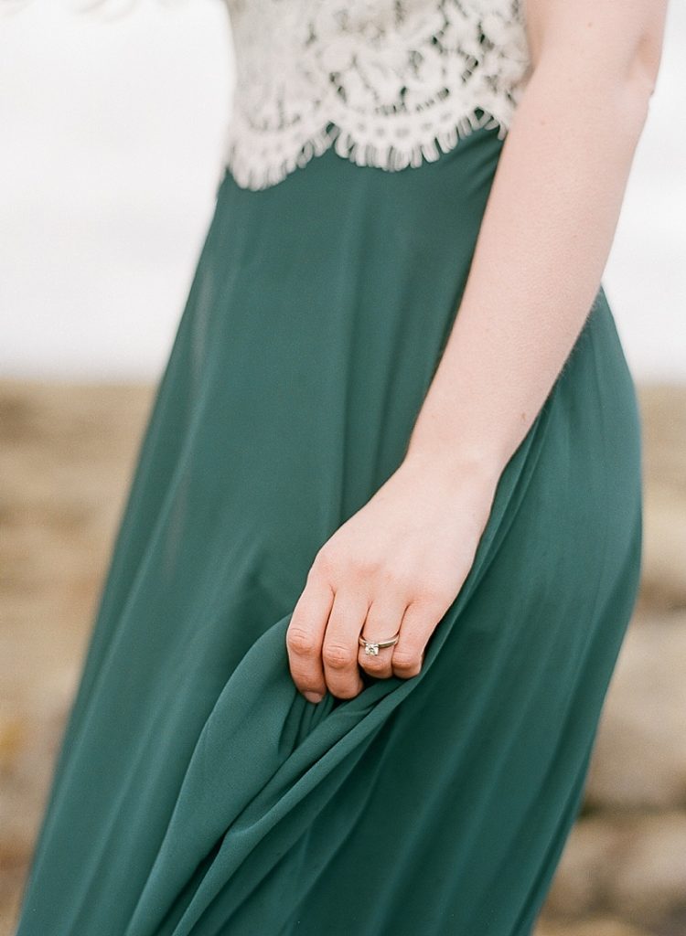 Emerald dress for engagement photos || The Ganeys