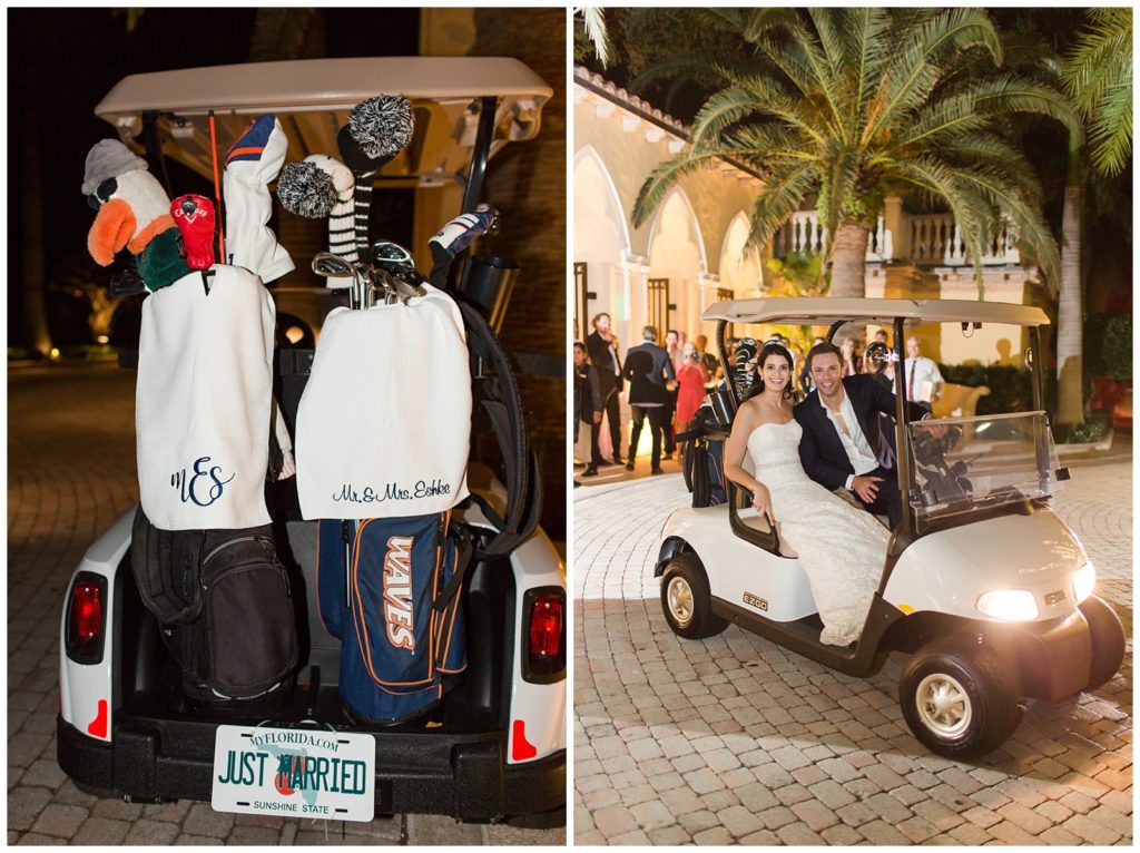 Golf cart exit wedding