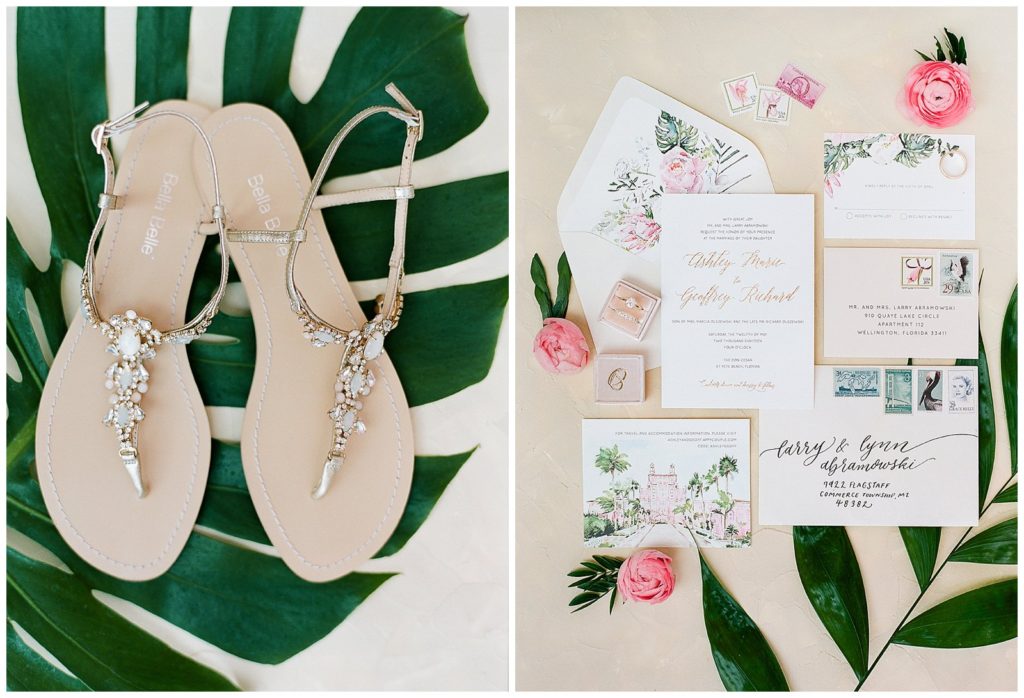 EVR Paper Co. custom wedding invitations for a tropical wedding at the Don CeSar