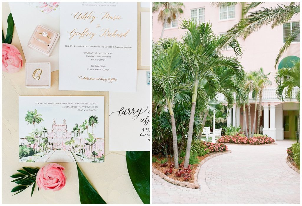 EVR Paper Co. custom wedding invitations for a tropical wedding at the Don CeSar || The Ganeys