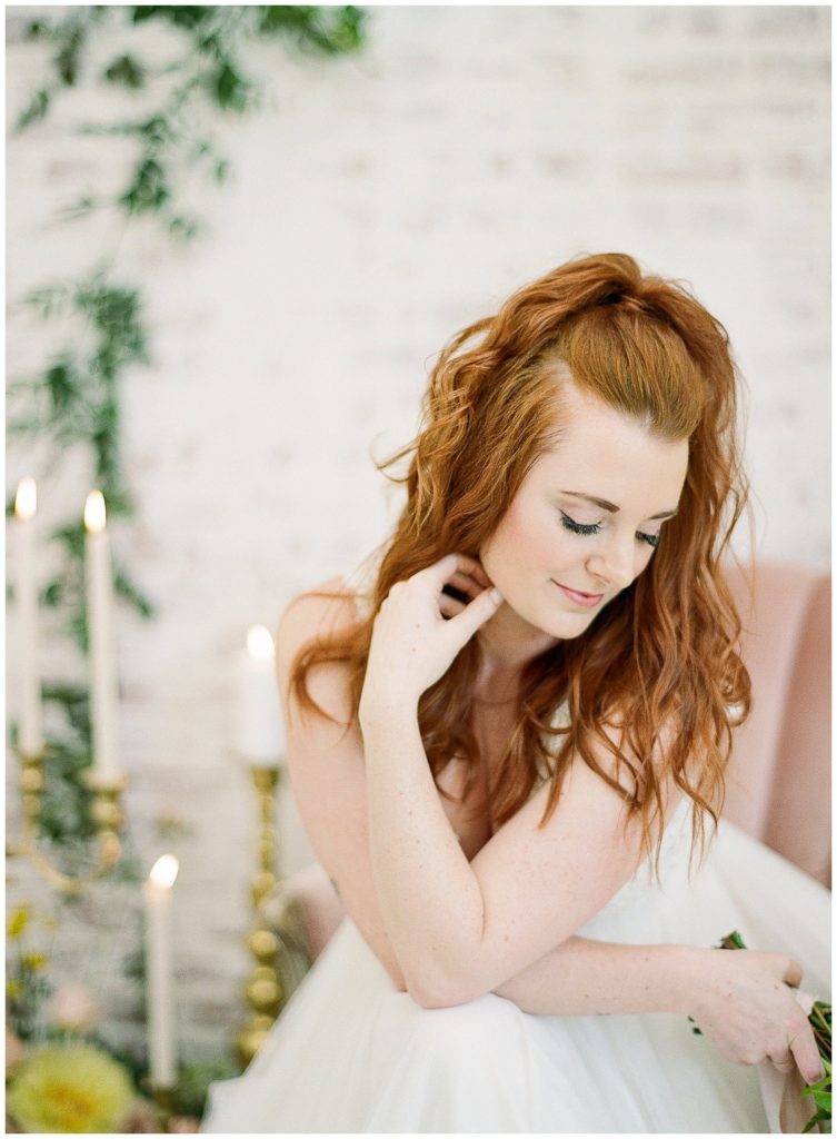 Redhead bridal portraits in a warehouse || The Ganeys