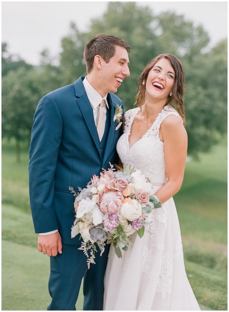 Oneida Country Club Wedding in Green Bay Wisconsin with Stella York Gown, Buds n Blooms bouquet, Sash & Bow || The Ganeys