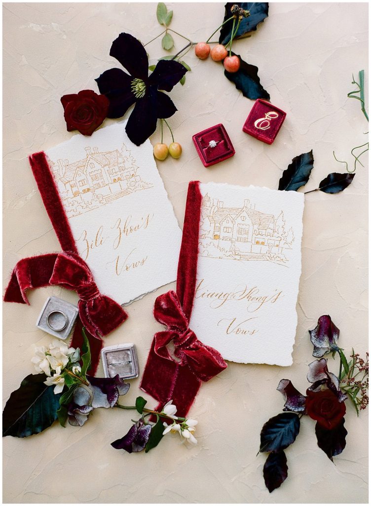 Fine art wedding vow books || The Ganeys
