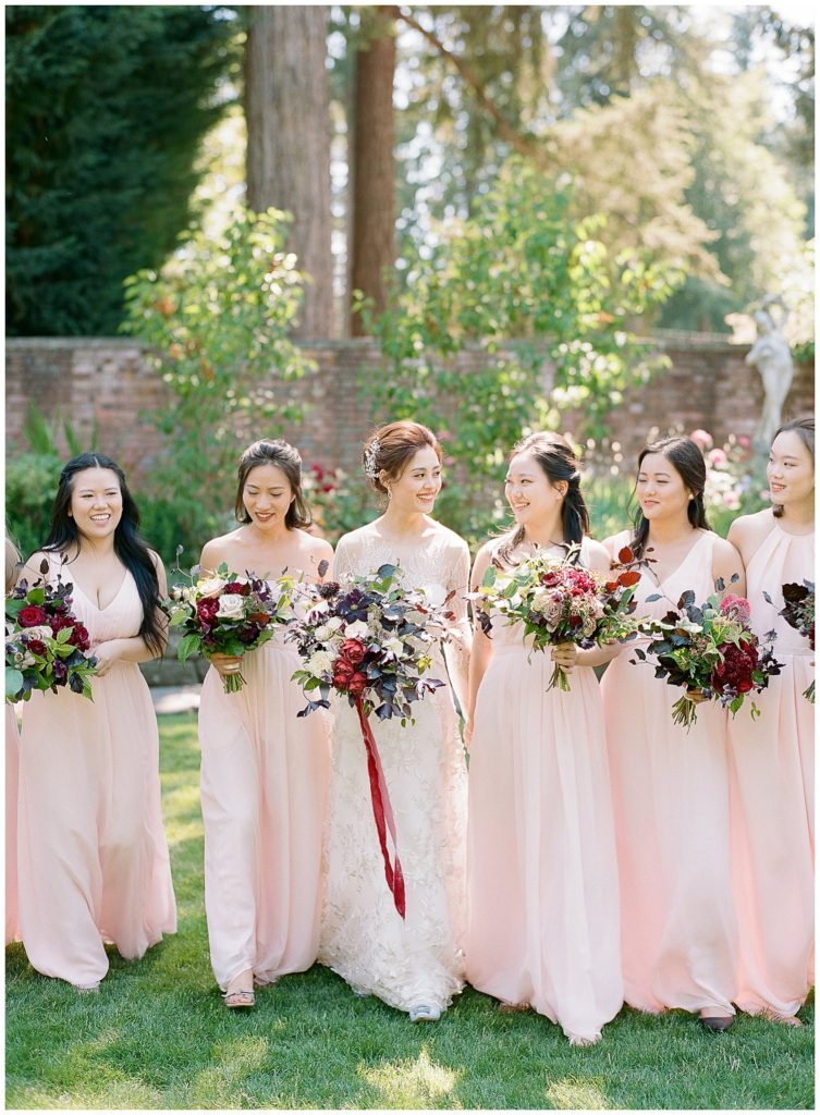 blush bridesmaids dresses from Weddington Way || The Ganeys
