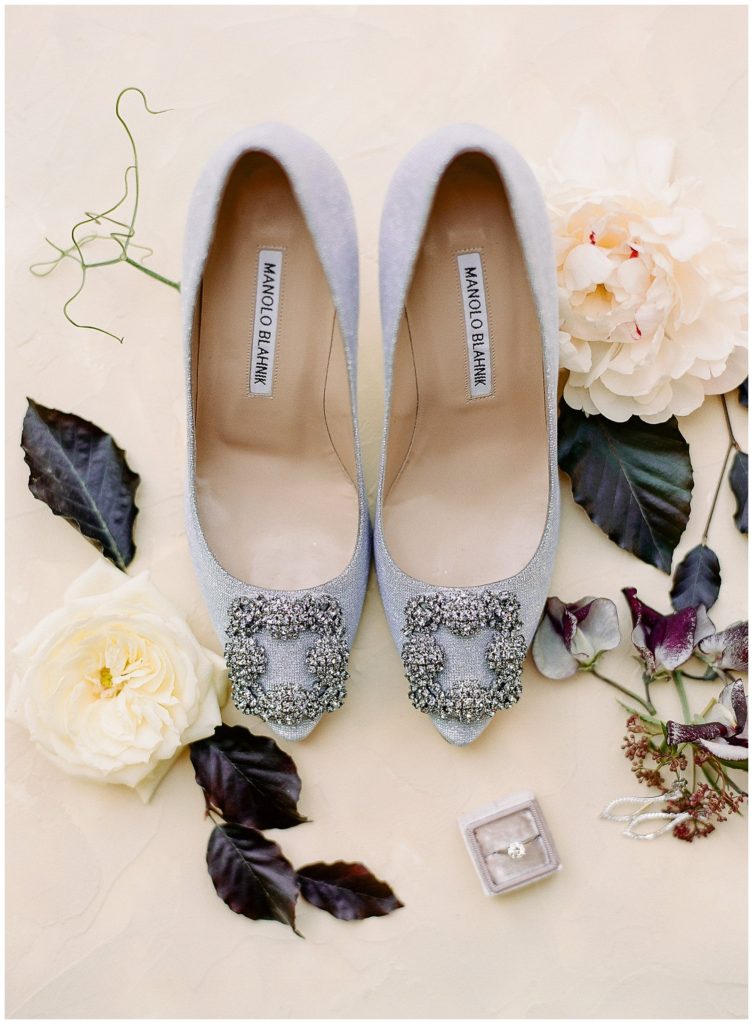 Lavender Manolo Blahnik wedding heels