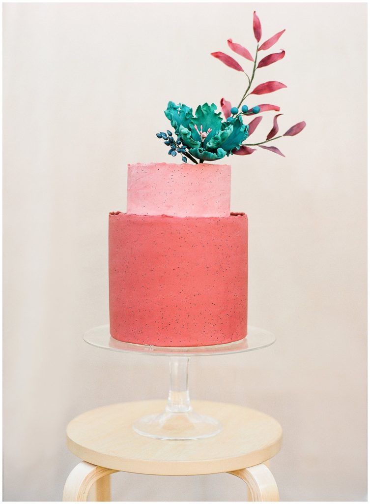 Two tiered wedding cake from Honey Crumb Cake Studio || The Ganeys