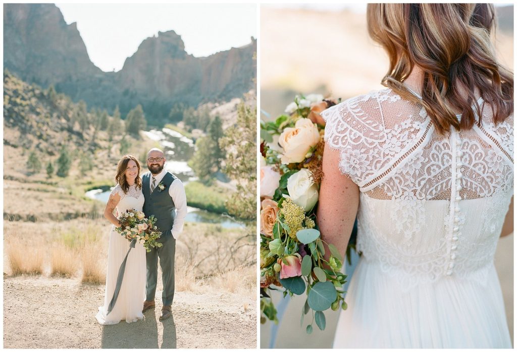 Smith Rock state park wedding with Lindsay Helzer Bouquet