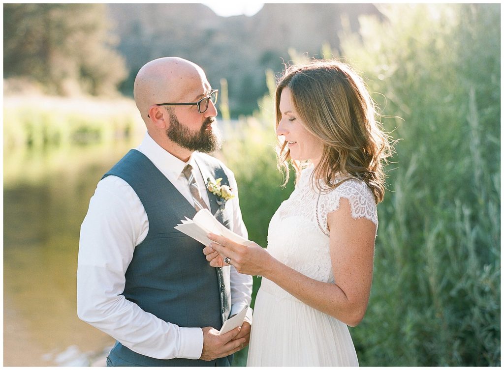 Vows by the water at Smith Rock State Park