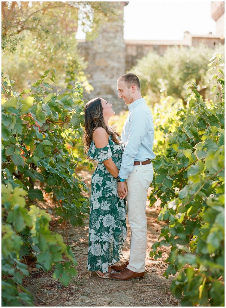 Engagement photos in Napa at Castello di Amorosa || The Ganeys