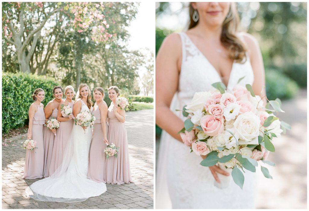 Lee Forrest Designs bouquet with pink and white flowers at Lake Nona Country Club