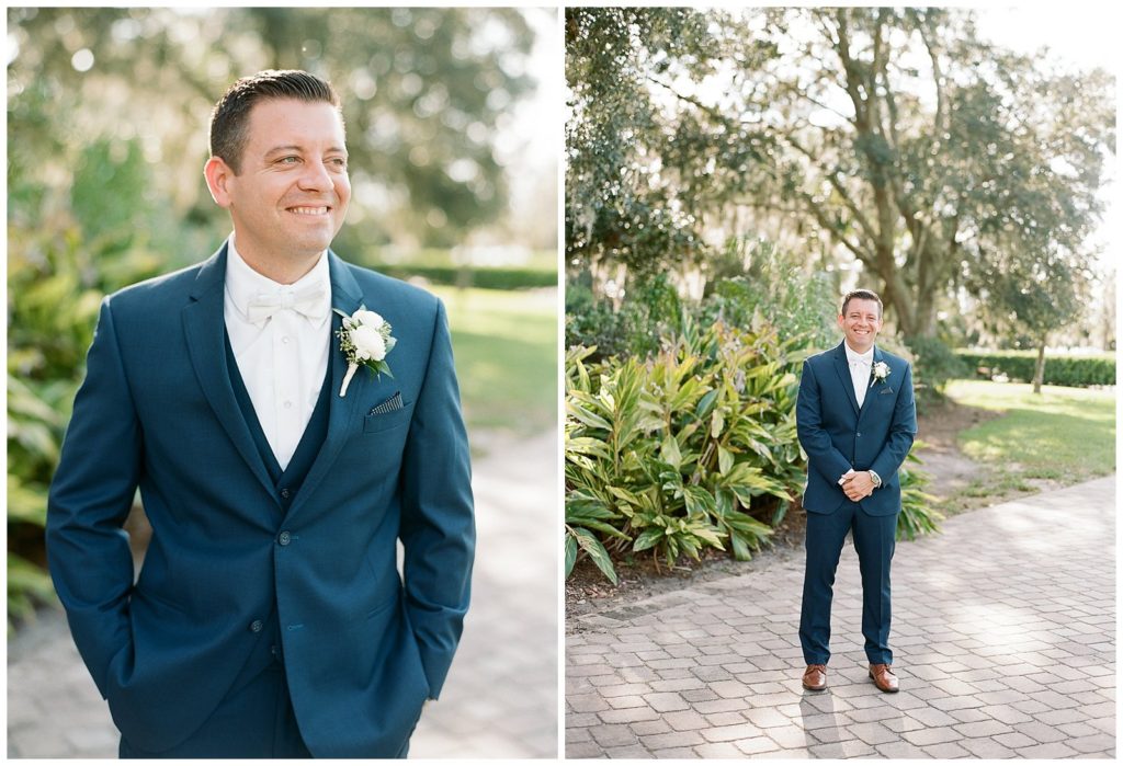 Groomsmen in navy suits from Men's Warehouse at Lake Nona Country Club