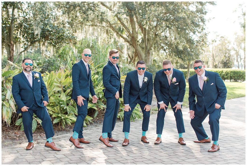 Fun socks photos with groomsmen