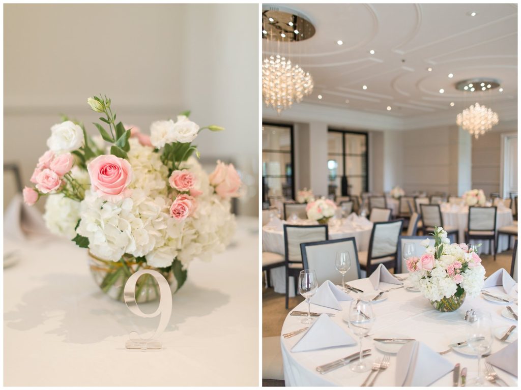 Pink and white wedding reception at Lake Nona Country Club
