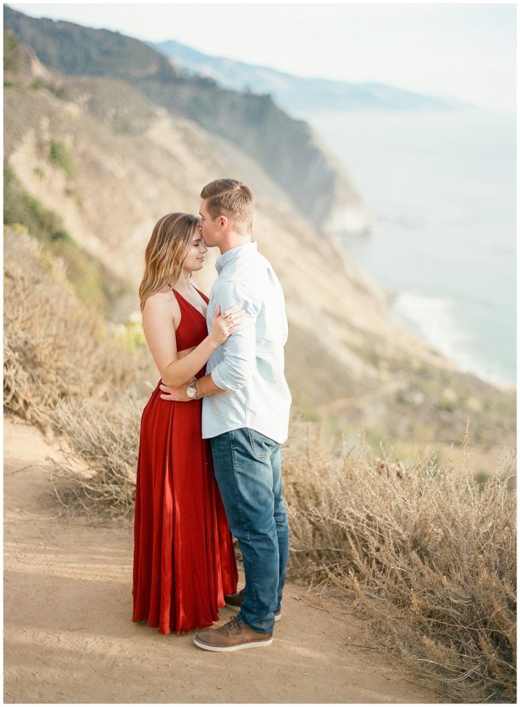 Big Sur Engagement Photos with red Free People dress || The Ganeys