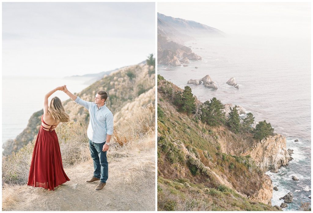 Engagement photos in Big Sur shot on film
