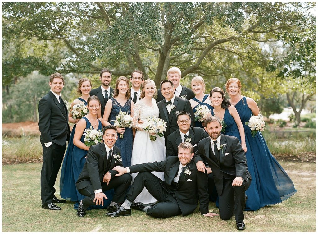 Navy and black wedding party
