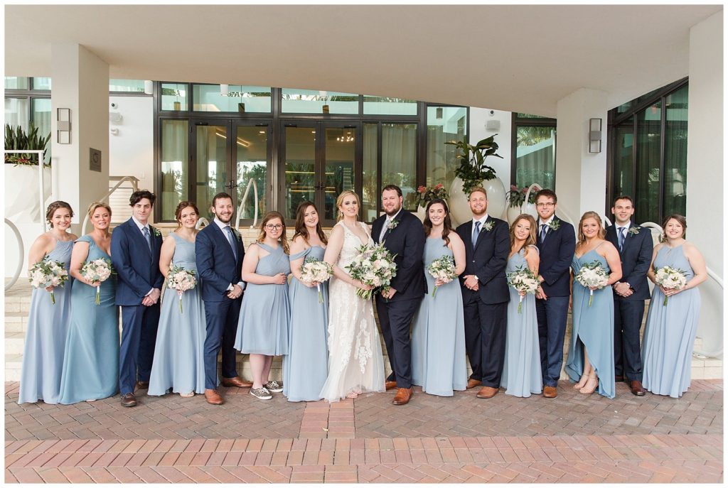Shades of blue for wedding party with Azazie bridesmaids dresses