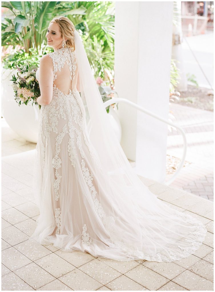 BHLDN dress with illusion back for Art Ovation Hotel Wedding || The Ganeys