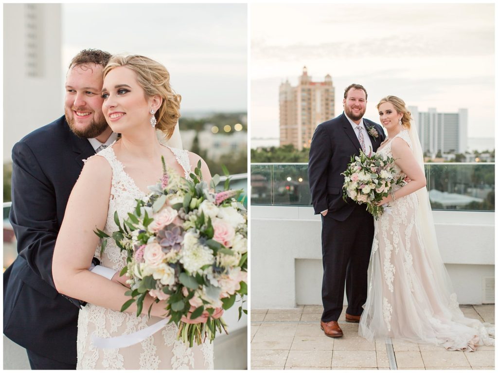 Rooftop wedding in Sarasota at the Art Ovation Hotel