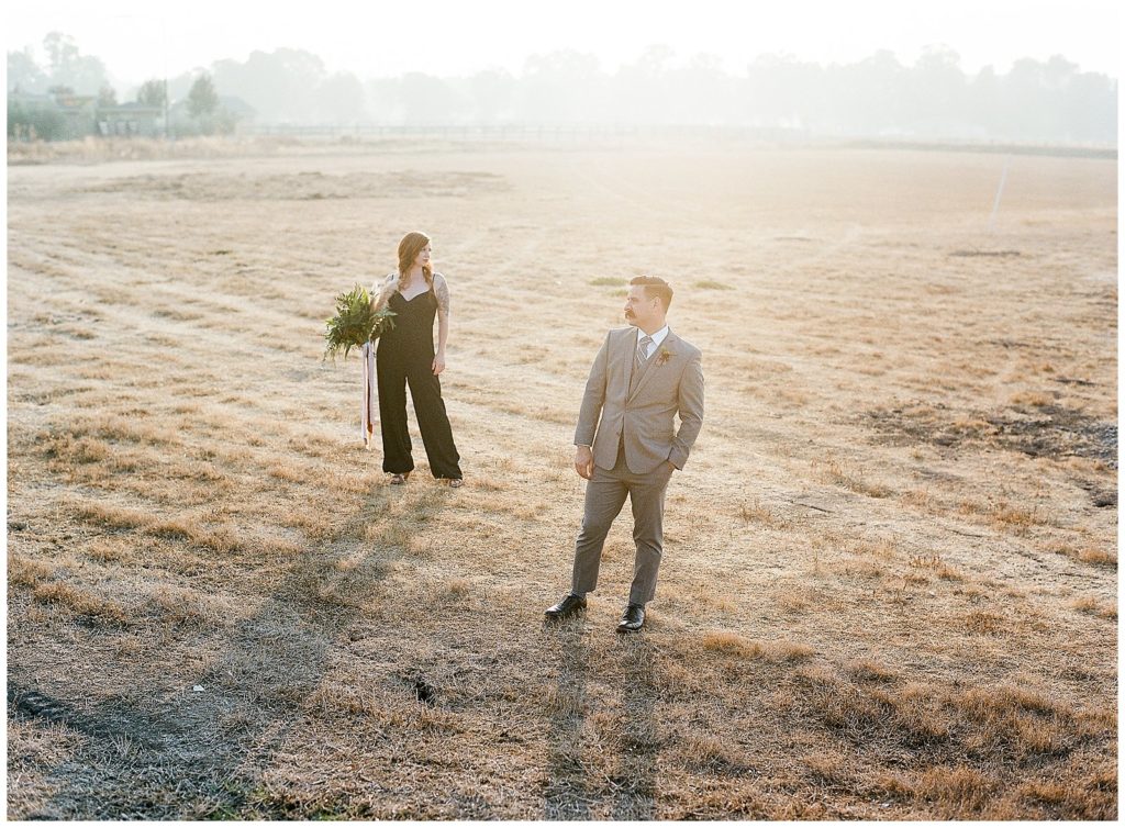 Hipster wedding portraits with black bridal jumpsuit || The Ganeys