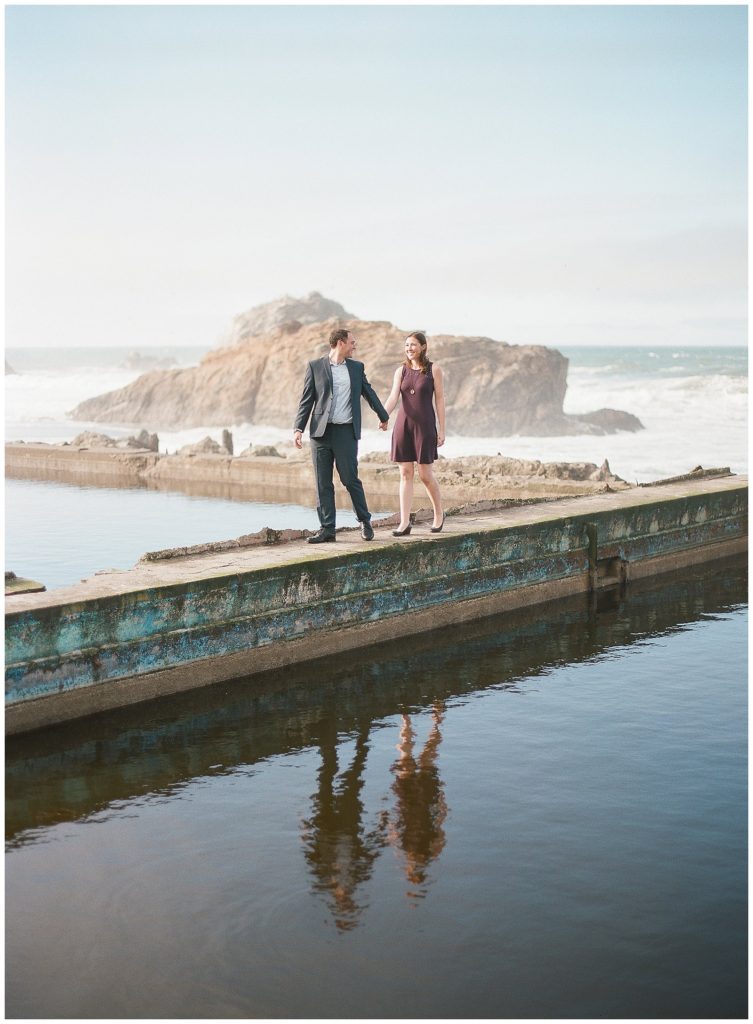 Sutro Baths engagement photos in the morning || The Ganeys
