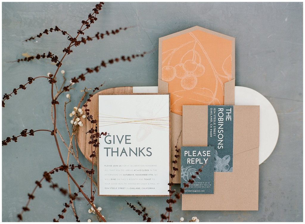 Thanksgiving stationery from Bower Bird Atilier