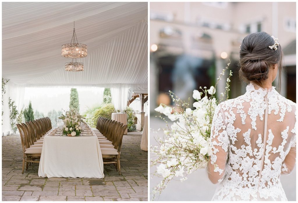 White wedding reception space inspiration for the fine art bride, designed by Callista and Co