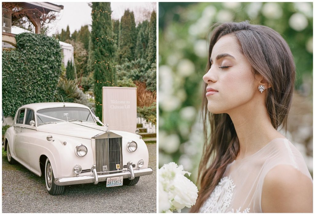 Rolls Royce getaway car for Chateau Lill wedding