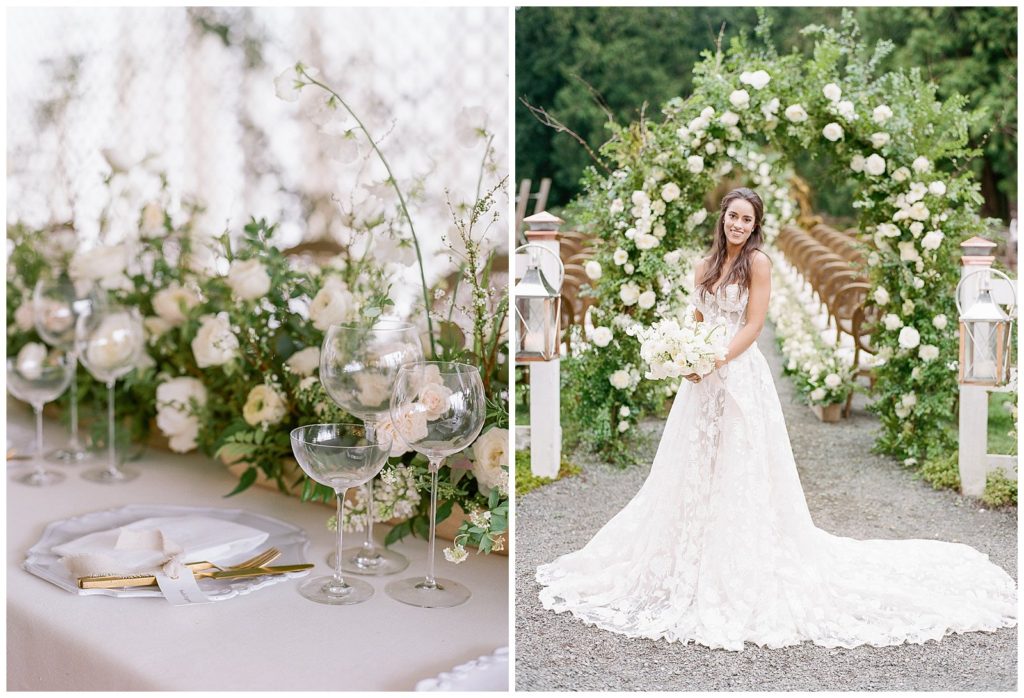 Elegant white wedding ideas by Callista and Co at Chateau Lill in Seattle
