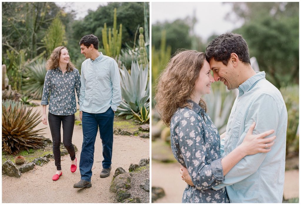 Engagement photos with Floral top and jeans
