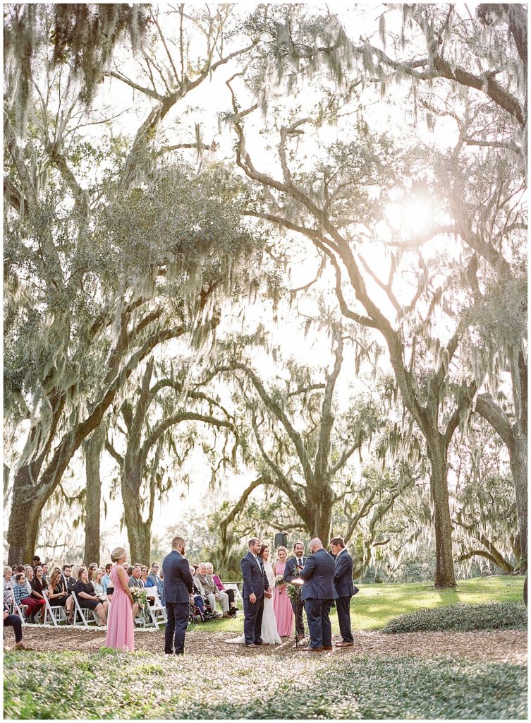 Wedding ceremony at Bok Tower Gardens Sundial Overlook || The Ganeys