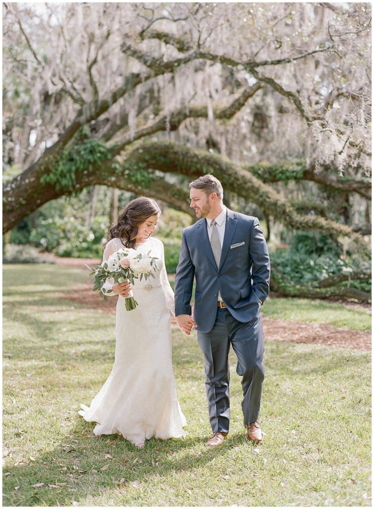 Bridal portraits at Bok Tower Gardens under the hurricane arch || The Ganeys