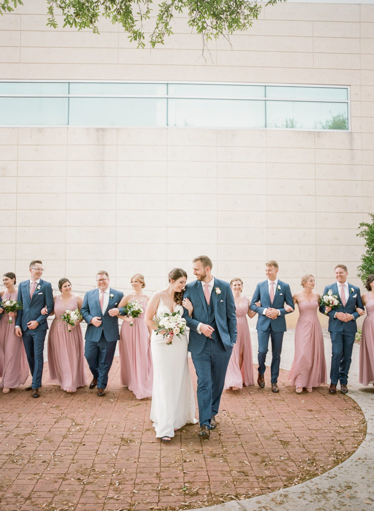 Wedding party in rose and blue at the Museum of Fine Arts in St Pete || The Ganeys