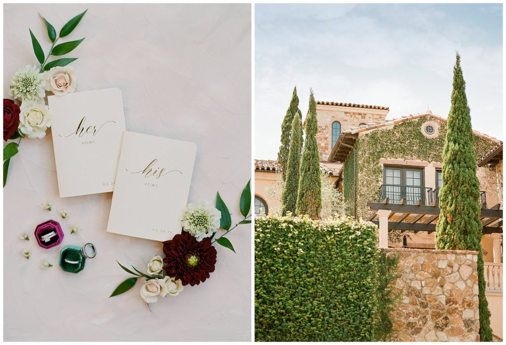 Vow Books for Bella Collina Wedding