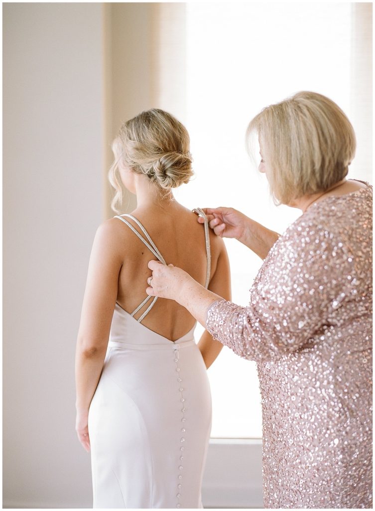 Mom helping with Paloma Blanca gown || The Ganeys