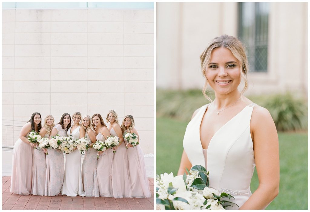 Blush bridesmaids dresses from CC's Bridal Boutique for MFA St Pete wedding