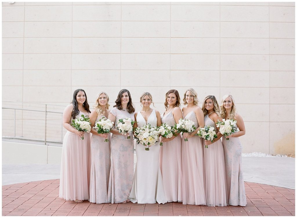 Blush bridesmaids dresses from CC's Bridal Boutique for MFA St Pete wedding