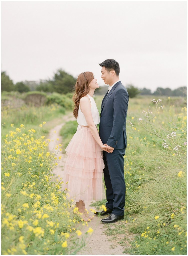 Engagement photos in Half Moon Bay with Pink Tulle Skirt || The Ganeys