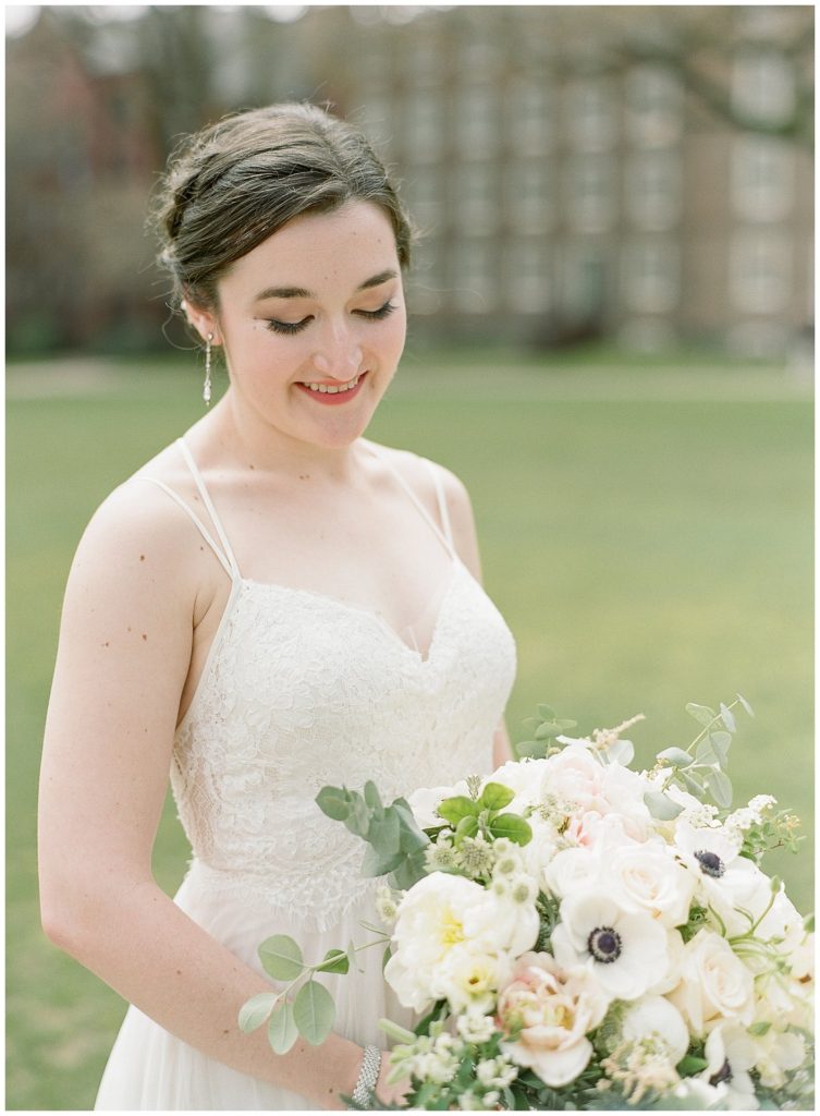 Bride in Watters gown from BHLDN || The Ganeys