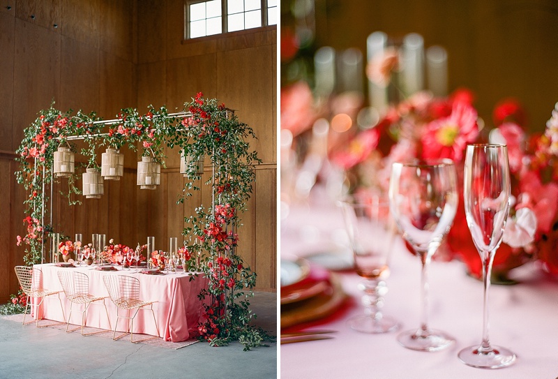 Max Gill Designs Pink and Red wedding inspiration at The Barn at Green Valley
