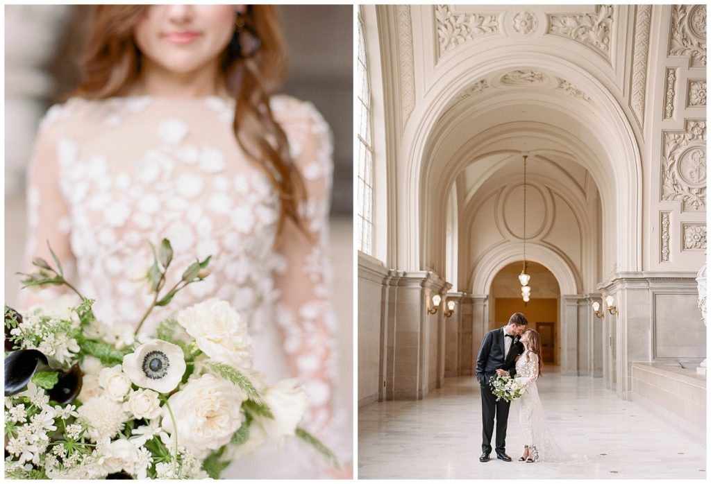 Black and White wedding inspiration at SF City Hall