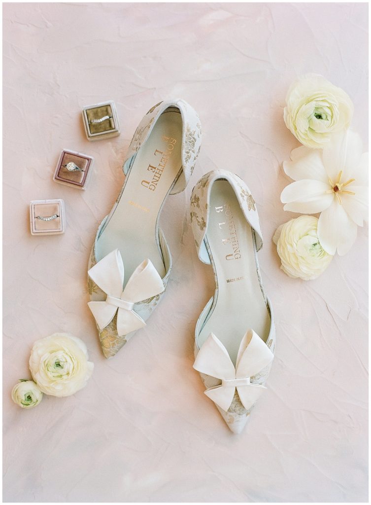 Something Bleu wedding flats and The Mrs. Box details for wedding at Nottoway Plantation || The Ganeys